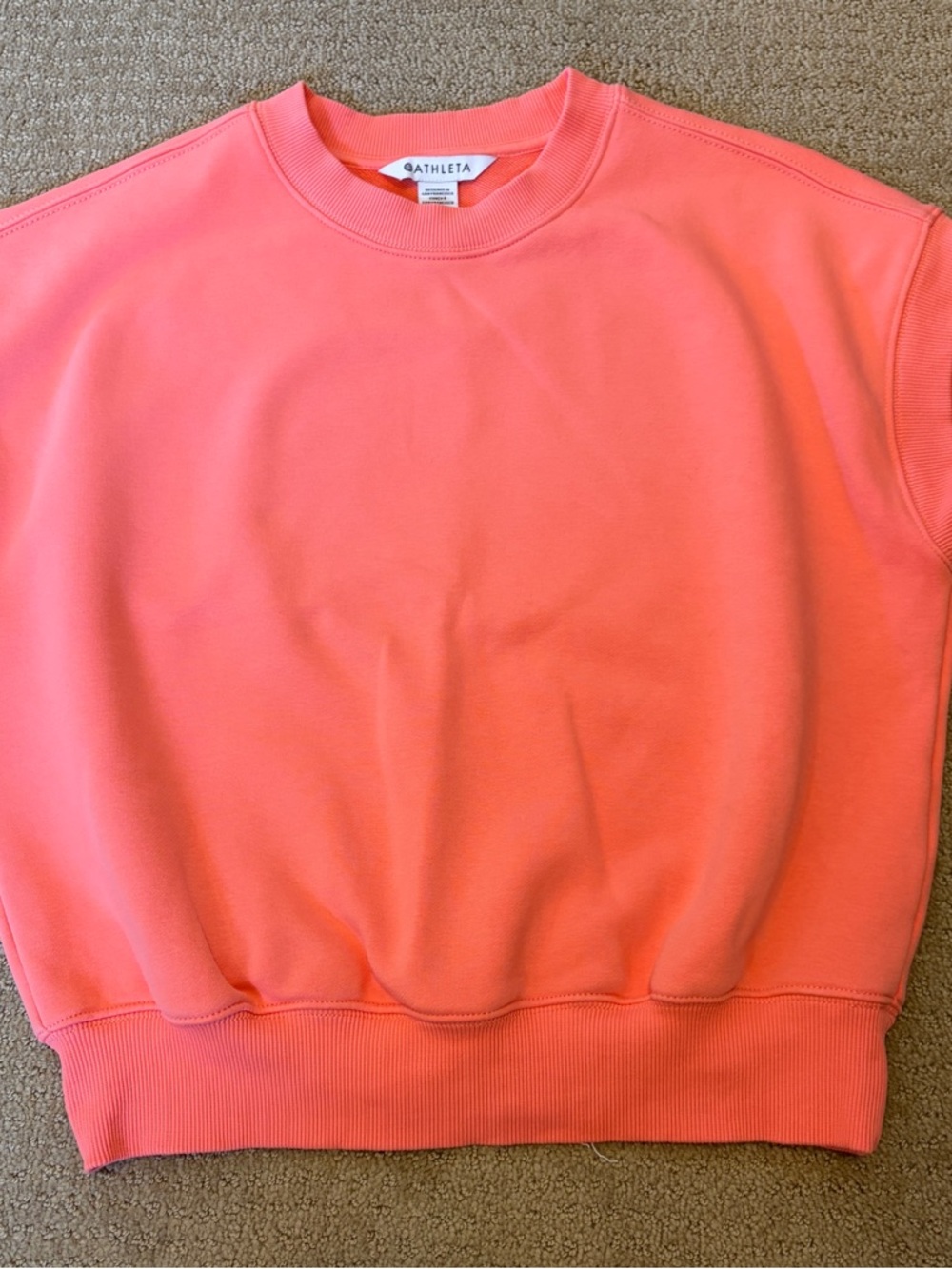 Athleta Coral Crewneck short sleeve terry cloth top    Worn twice